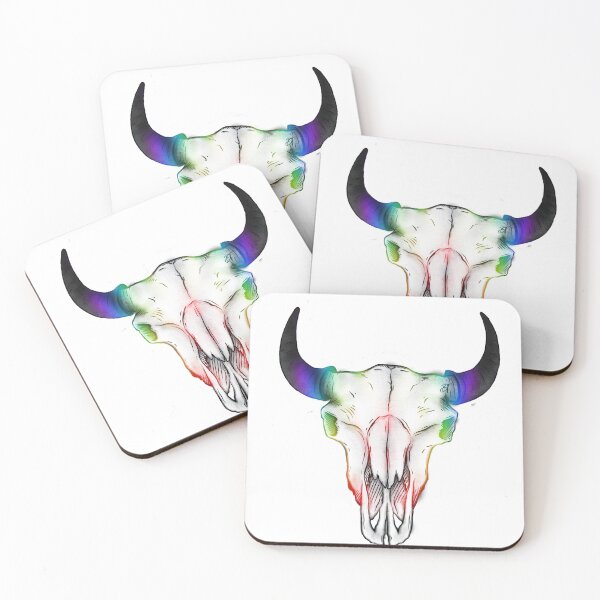 Item preview, A Splash Of Rainbow, Bison Skull designed and sold by Art By B.T.