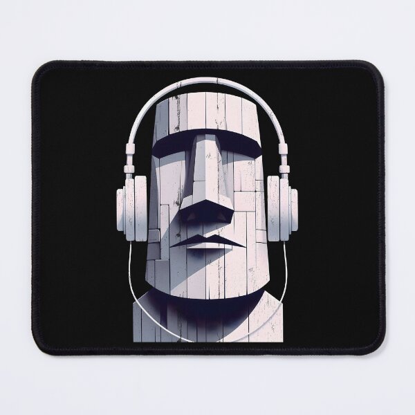 Item preview, Moai Statue Listening To Music - Easter Island Headphones designed and sold by Urban-Alien.