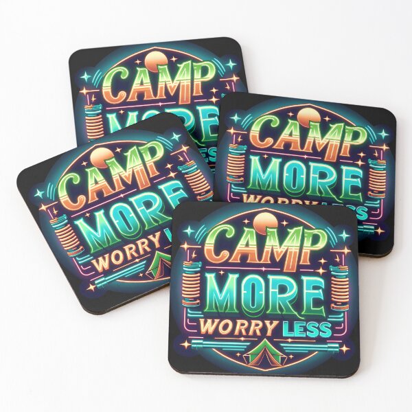 Item preview, Camp more worry less, typography, retro designed and sold by maxmaj.