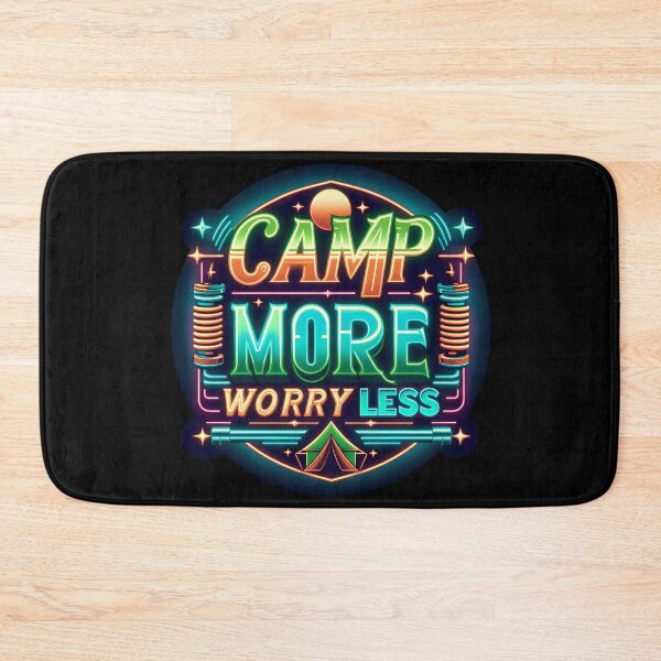 Item preview, Camp more worry less, typography, retro designed and sold by maxmaj.