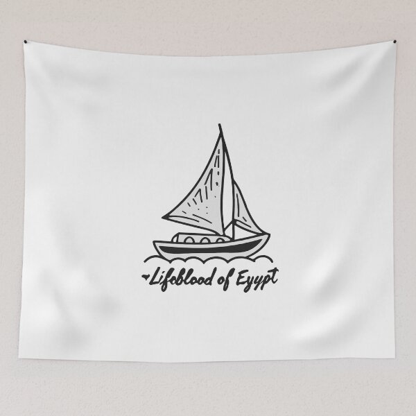Item preview, Lifeblood of Egypt - Nile River & Felucca Sailboat Design designed and sold by NiftyWrx.