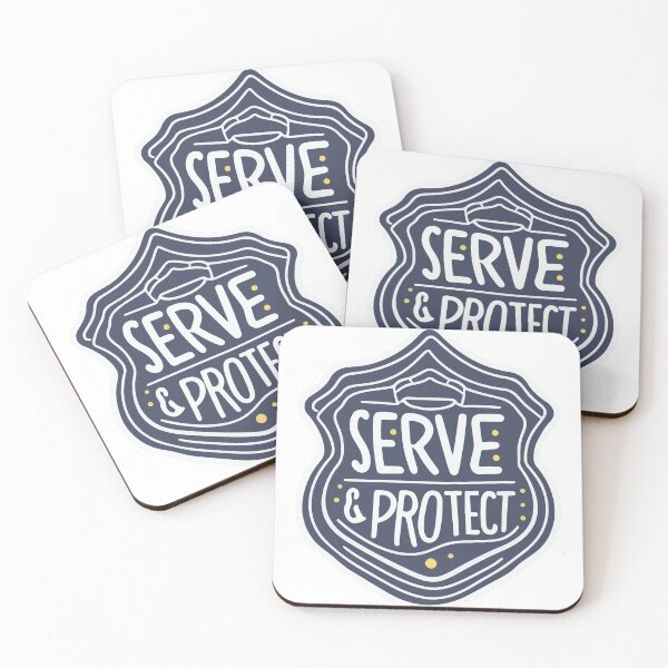 Item preview, Serve & Protect Minimalist Police Badge designed and sold by NiftyWrx.