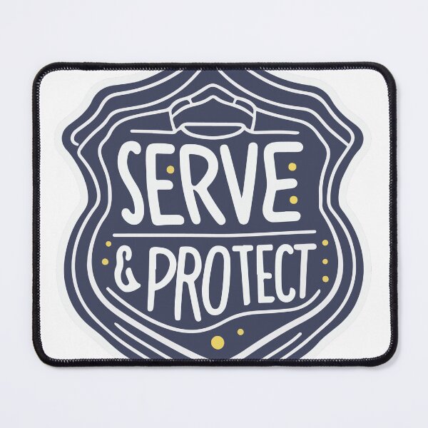 Item preview, Serve & Protect Minimalist Police Badge designed and sold by NiftyWrx.