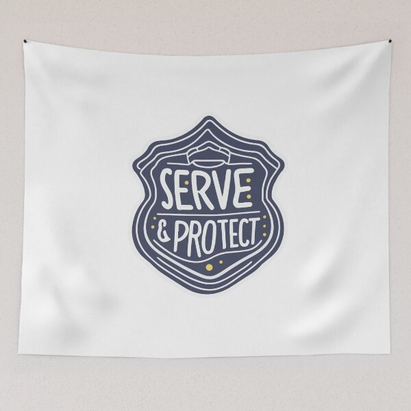 Item preview, Serve & Protect Minimalist Police Badge designed and sold by NiftyWrx.