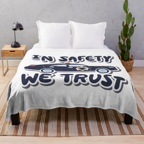 Item preview, In Safety We Trust Police Silhouette Sticker designed and sold by NiftyWrx.