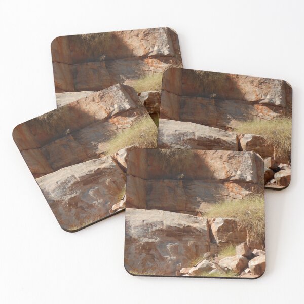 Item preview, Two rock wallabies on a sandstone cliff face. designed and sold by EAnneH.