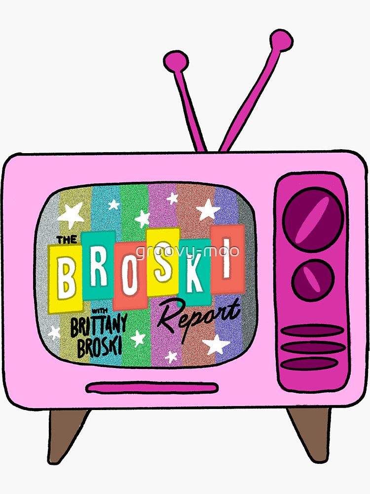Thumbnail 3 of 3, Sticker, the broski report with brittany broski designed and sold by groovy-moo.