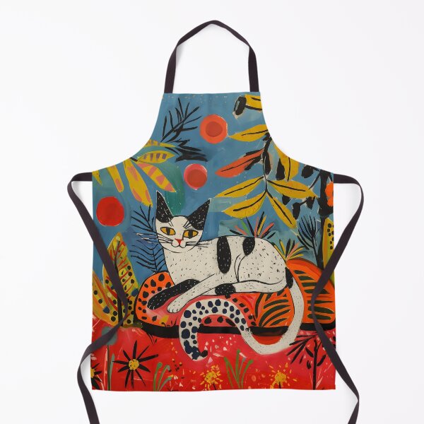 Item preview, Abstract Black and White Cat with Flowers designed and sold by AshleySummers.