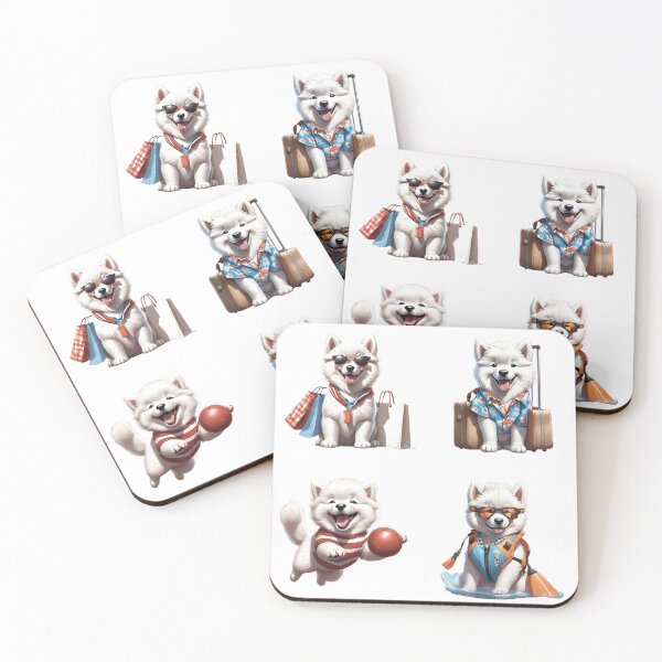 Item preview, Samoyed cute puppy dog travel Sticker Pack 2 designed and sold by Keffy.