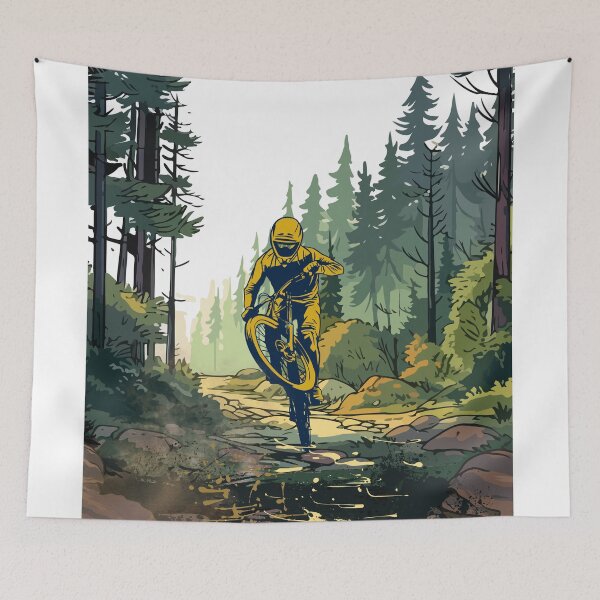 Item preview, Retro styled downhill mountain biking mountain bike designed and sold by supriyo-art.