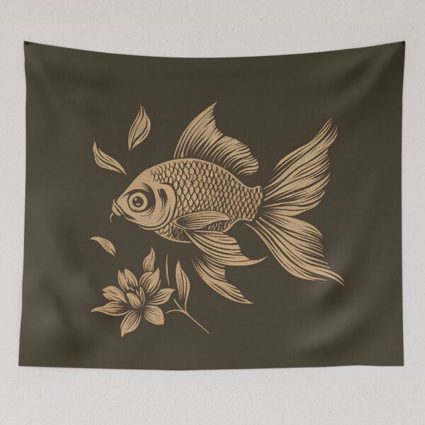 Item preview, Modern Fish Art Symbolizing Abundance designed and sold by unimuse.