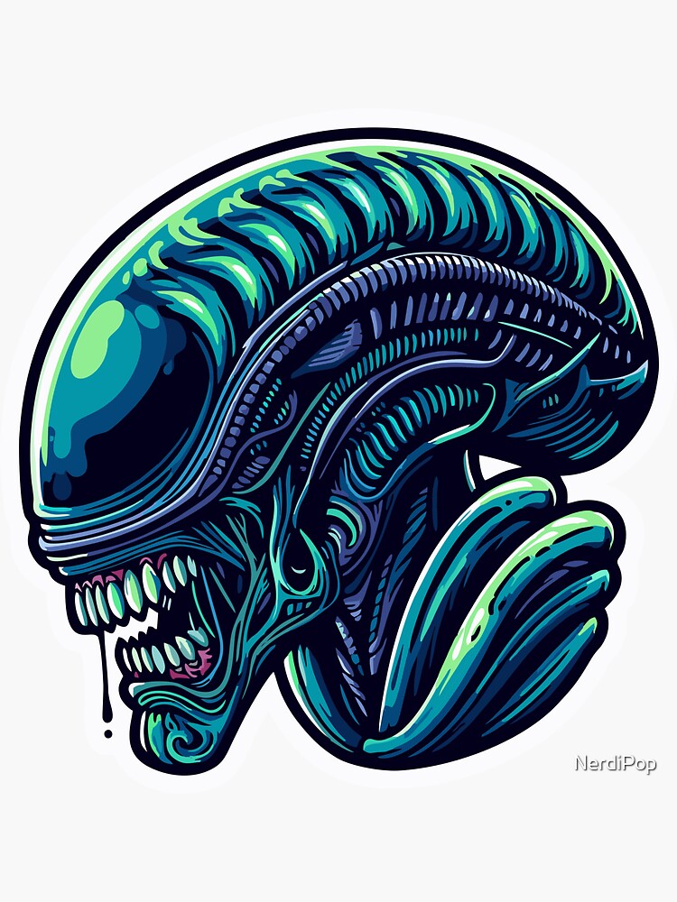 Thumbnail 3 of 3, Sticker, Xenomorph Alien designed and sold by NerdiPop.