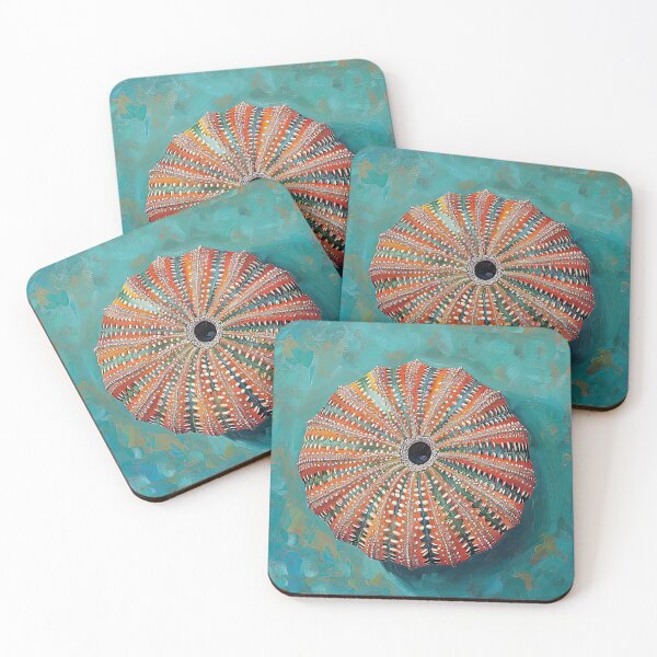 Item preview, Colorful Sea Urchin on Teal designed and sold by Elisabeth Lucas.