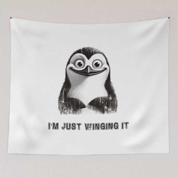 Item preview, Just Winging It Penguin designed and sold by HeadTurningArt.