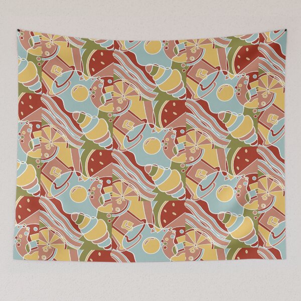 Item preview, Abstract breakfast food pattern designed and sold by EscapismDesigns.