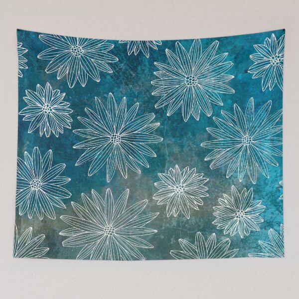 Item preview, Teal Boho Rustic Floral Pattern designed and sold by JillyJ05.