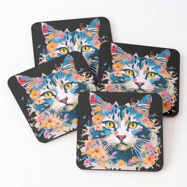 Item preview, Floral Cat Whiskers Feline Cat Flower pattern designed and sold by CyberArtistOne.