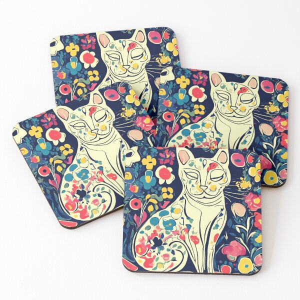 Item preview, Floral Cat Whiskers Feline Cat Flower pattern designed and sold by CyberArtistOne.