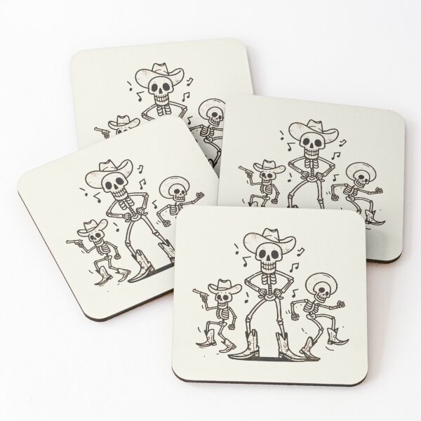 Item preview, Skeleton Cowboys Dancing designed and sold by CreepyCornerArt.