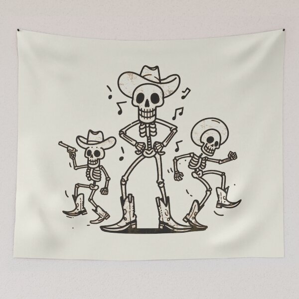 Item preview, Skeleton Cowboys Dancing designed and sold by CreepyCornerArt.
