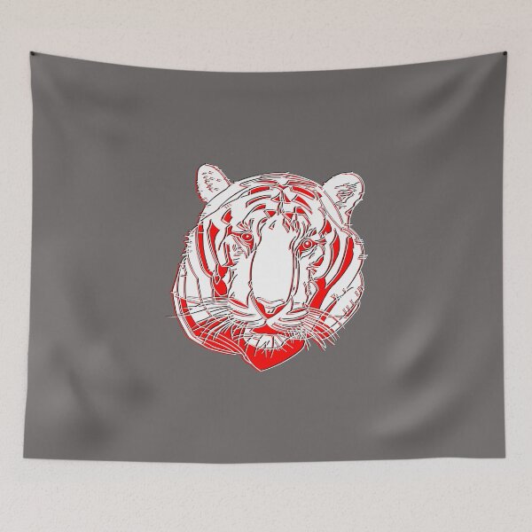 Item preview, Chinese Tiger Head Feline portrait Wildcat face profile designed and sold by 4rpixs.