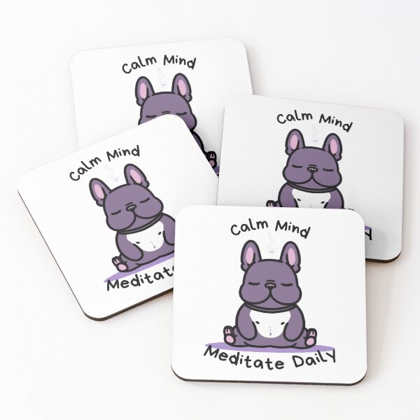 Item preview, Kawaii Cute Yoga Meditating bullgod designed and sold by AdaMazingDesign.