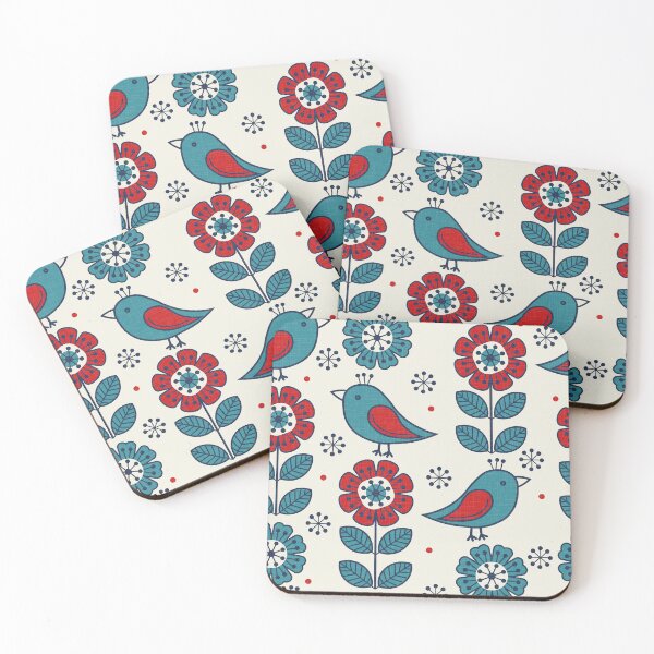 Item preview, folk birds and flowers  designed and sold by chiara-de-david.