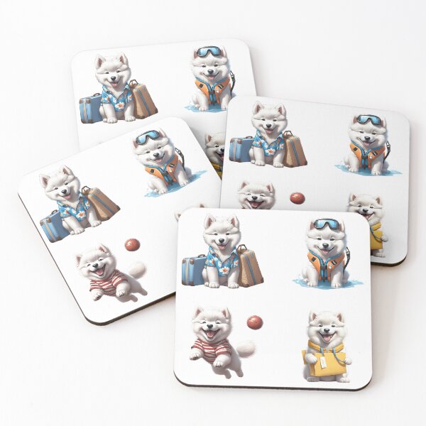 Item preview, Samoyed cute puppy dog travel Sticker Pack 3 designed and sold by Keffy.