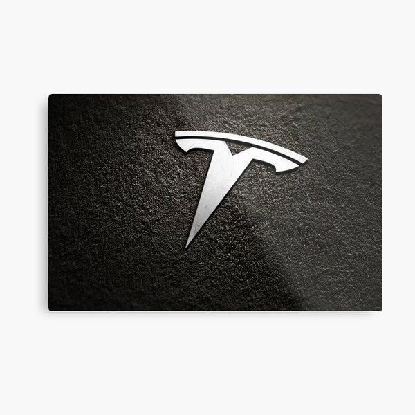 Tesla Logo Metal Prints Redbubble