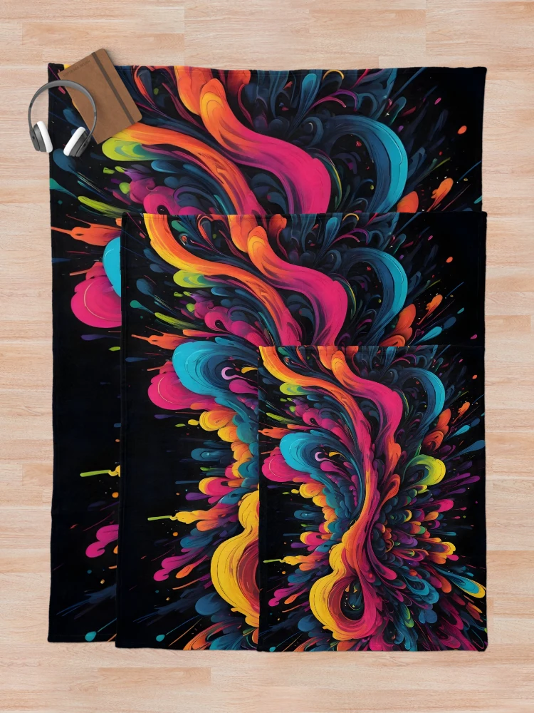 Thumbnail 5 of 6, Throw Blanket, Radiant Riot designed and sold by papi1998.