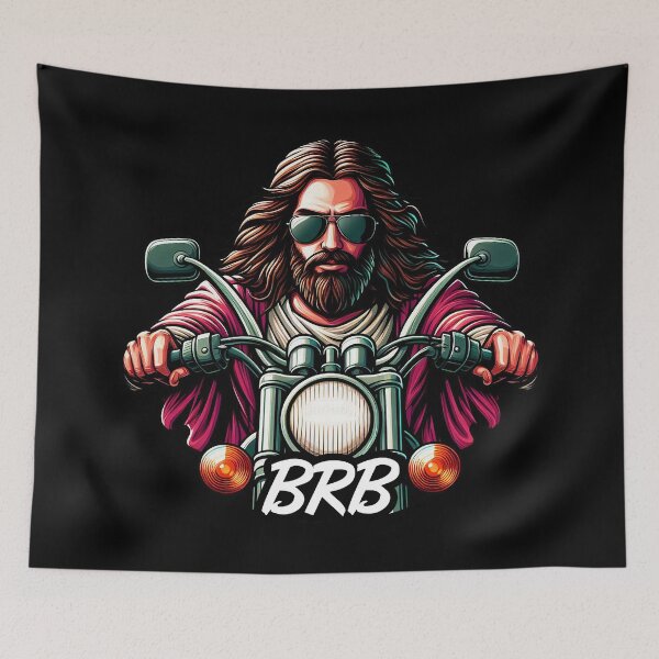 Item preview, BRB meme Jesus is coming soon Motorbike  designed and sold by plushism.