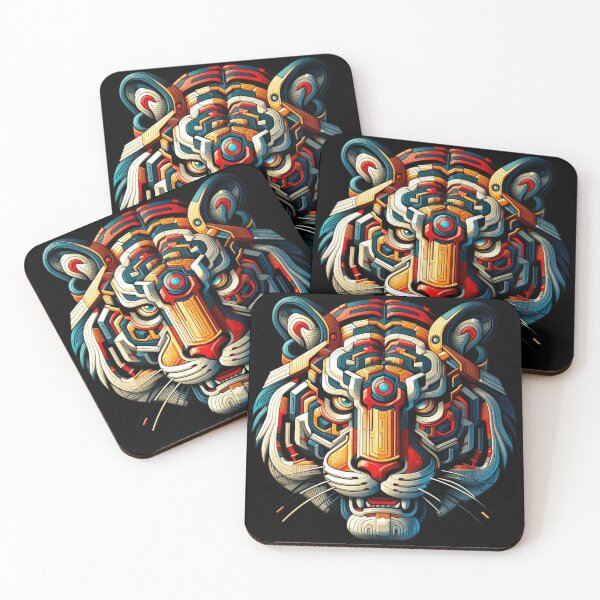 Item preview, "Electronic Tiger in Vibrant Colors" Roar with style. designed and sold by Cocodino ⭐⭐⭐⭐⭐.