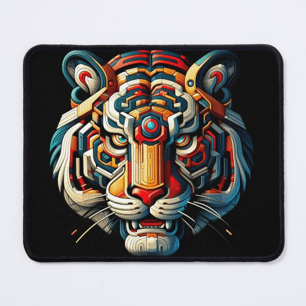 Item preview, "Electronic Tiger in Vibrant Colors" Roar with style. designed and sold by Cocodino ⭐⭐⭐⭐⭐.