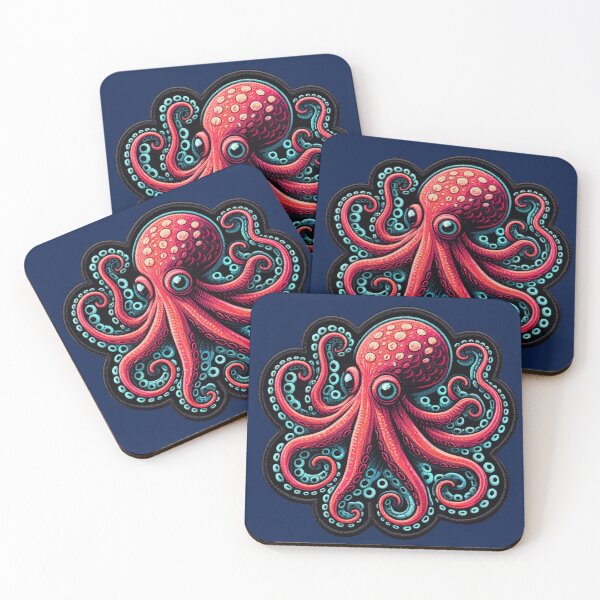 Item preview, Red Octopus Patch designed and sold by pixiedustpaint.