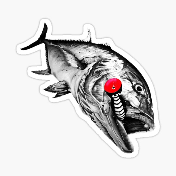 Red Fishing Bait Stickers for Sale, Free US Shipping