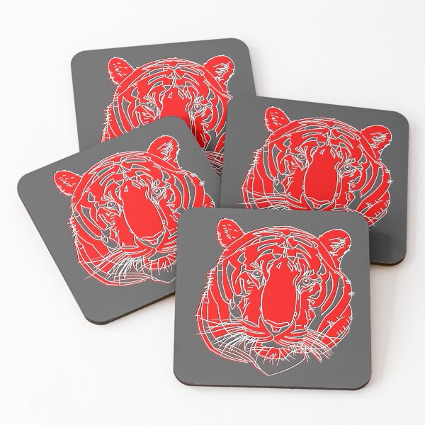 Item preview, Chinese Tiger Head Feline portrait Wildcat face profile designed and sold by 4rpixs.