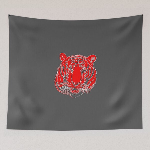 Item preview, Chinese Tiger Head Feline portrait Wildcat face profile designed and sold by 4rpixs.