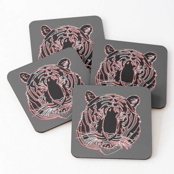 Item preview, Chinese Tiger Head Feline portrait Wildcat face profile designed and sold by 4rpixs.