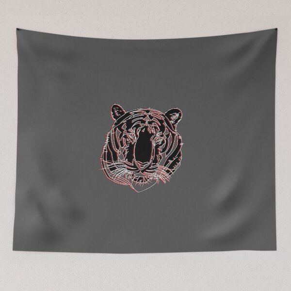 Item preview, Chinese Tiger Head Feline portrait Wildcat face profile designed and sold by 4rpixs.