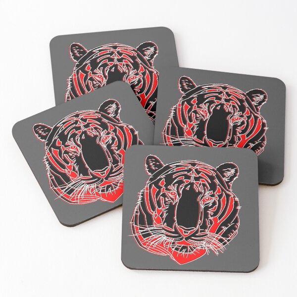 Item preview, Chinese Tiger Head Feline tyger Wildcat face profile designed and sold by 4rpixs.