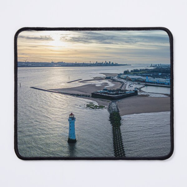 Item preview, New Brighton lighthouse and Liverpool Waterfront at sunrise designed and sold by Paul Madden.