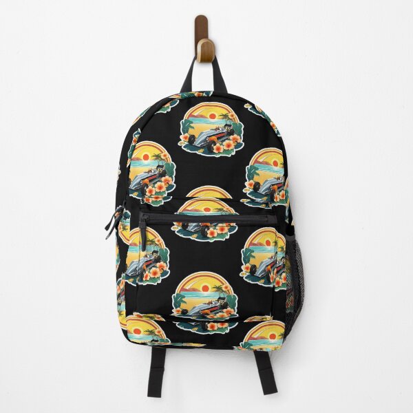 Item preview, Vintage Retro Racing Car at Sunset with Hawaii Orchids designed and sold by NautiChic.