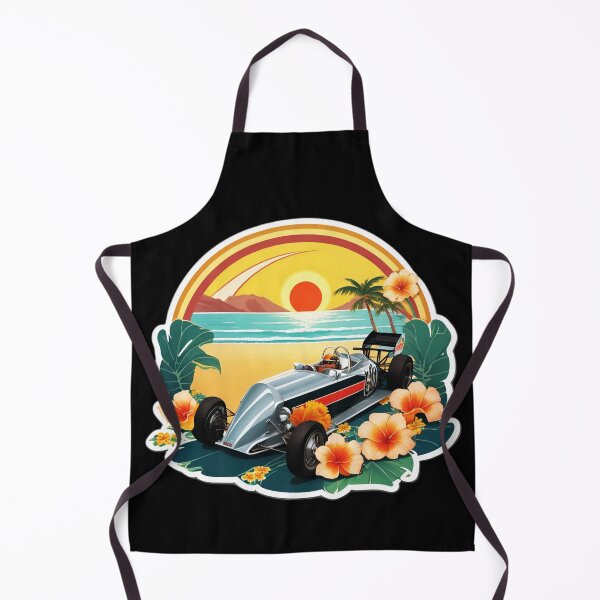 Item preview, Vintage Retro Racing Car at Sunset with Hawaii Orchids designed and sold by NautiChic.