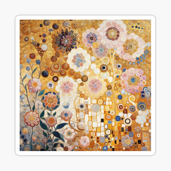 Item preview, Klimt Gold Flower Garden designed and sold by maniacfitness.
