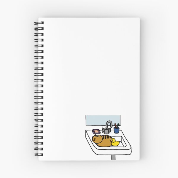 Item preview, a Cat and a Duck in the bathroom sink designed and sold by superbaechoo.