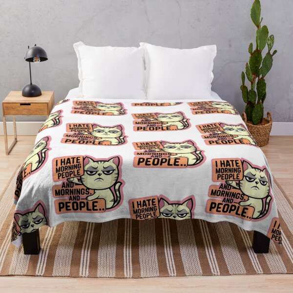 Item preview, I Hate Morning People And Mornings And People Cat designed and sold by Krieghorn.