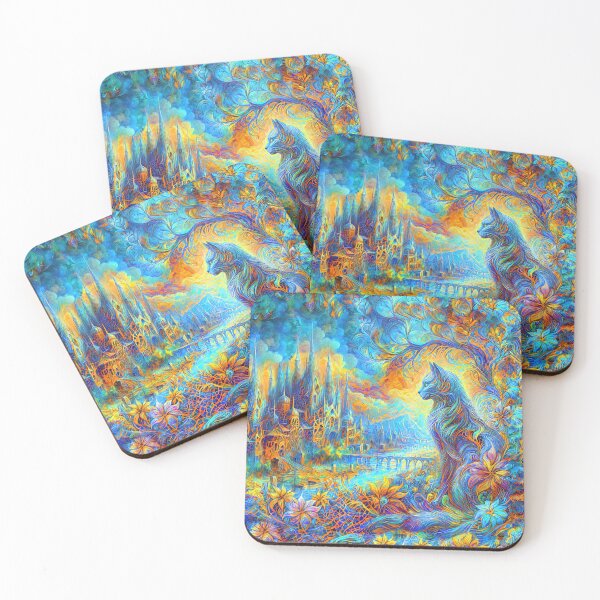 Item preview, Abstract abstraction of castle and cat. DeepDream designed and sold by blackhalt.
