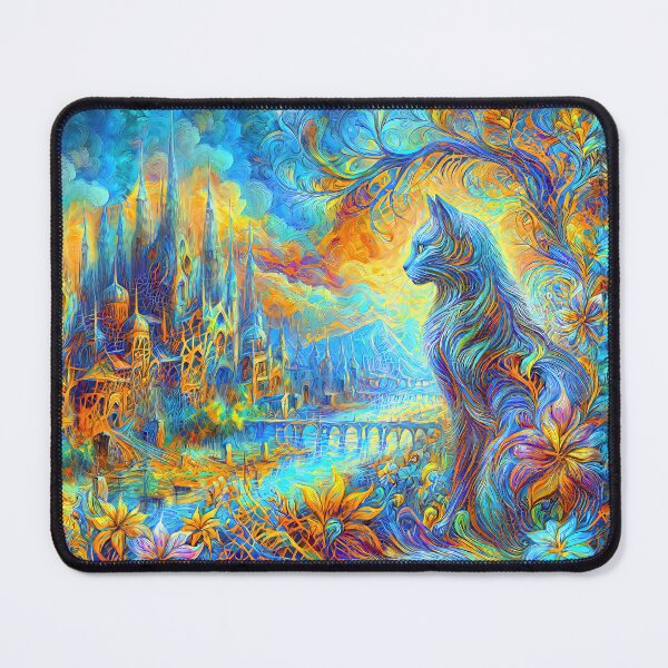 Item preview, Abstract abstraction of castle and cat. DeepDream designed and sold by blackhalt.