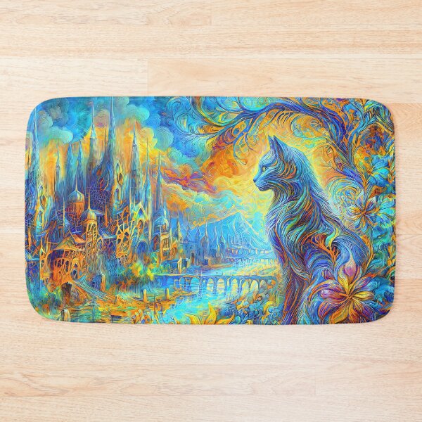 Item preview, Abstract abstraction of castle and cat. DeepDream designed and sold by blackhalt.