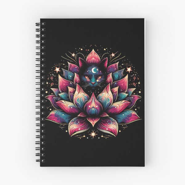 Item preview, Colorful Abstract Cosmic Cat in Lotus Flower designed and sold by TomFrontierArt.
